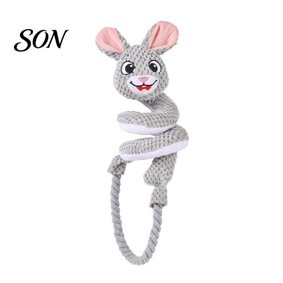 Engaging Toys to Reduce Anxiety Dog Tug Rope Toy, Cute Fox Rabbit Squeaky Chew Toy with Crinkle Paper, Comfortable Plush for Pets Pull Interactive