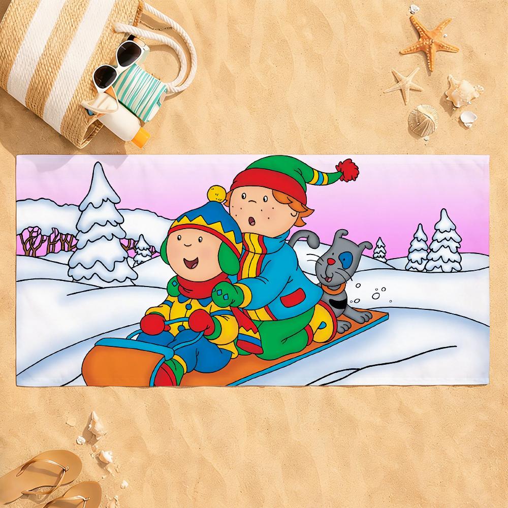 

Cartoon Baby Friend C-Caillou Towel Quick Dry Absorbent Beach Towel for Sports, Fitness, Swimming and Outdoor Activities W30*H60(CM)