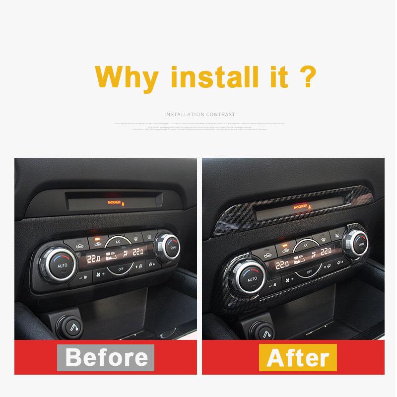 For Mazda CX-5 CX5 2017 2018    Accessories Car Middle CD Console Dashboard Trim Sticker Frame Cover Interior