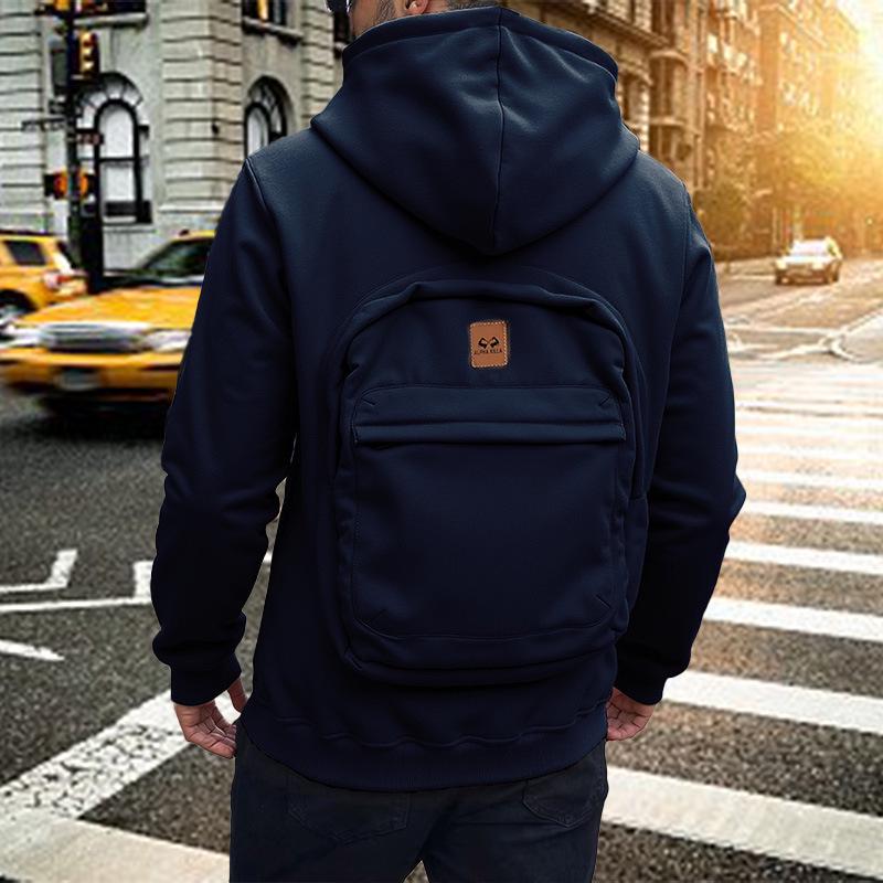 

2025 Men s New Cardigan Hoodie and Carry-on Backpack Couple. Zippered Jacket XL Темно-синій