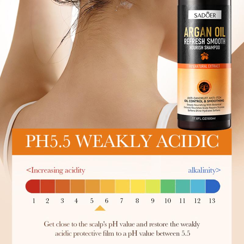 Argan Oil Shampoo 500ml SADOER Softening Anti-Dandruff Refreshing Conditioner
