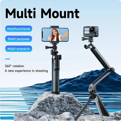 3 Ways Selfie Stick with Tripod Hand Grip Pole for Insta360 Ace Pro GoPro Hero 12 DJI Action 4 3 Action Camera iPhone 15 Pro Max