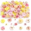 50Pcs New Multicolor Faux Flower Heads DIY Silk Artificial Flowers Heads Fake Peony Daisy Rose Flowers Home Decoration