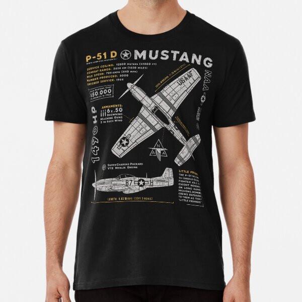 

P-51 Mustang Pattern S to 5XL Made in the AU/USA T-Shirt 2XL