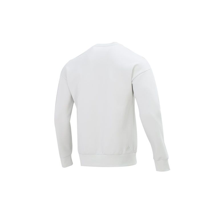 Adidas Long Sleeve Crew Neck Sweatshirt Men Tops Grey White HE7465