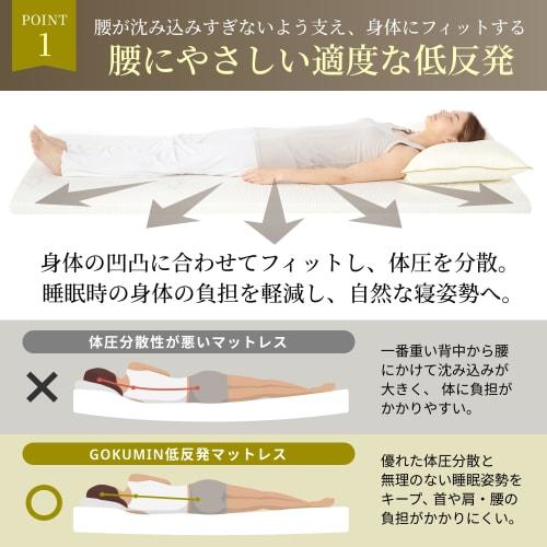 GOKUMIN Memory Foam Mattress, 5cm Thick, Antibacterial and Deodorizing, Perfect for Those Who Don't Like High-Rebound Mattresses (Premium White, Semi-