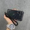 Soft Transparent With Lanyard Phone Case For iPhone 11 12 13 14 15 16 Pro Max Plus 16E Glitter Silicone Shockproof Bumper Cover