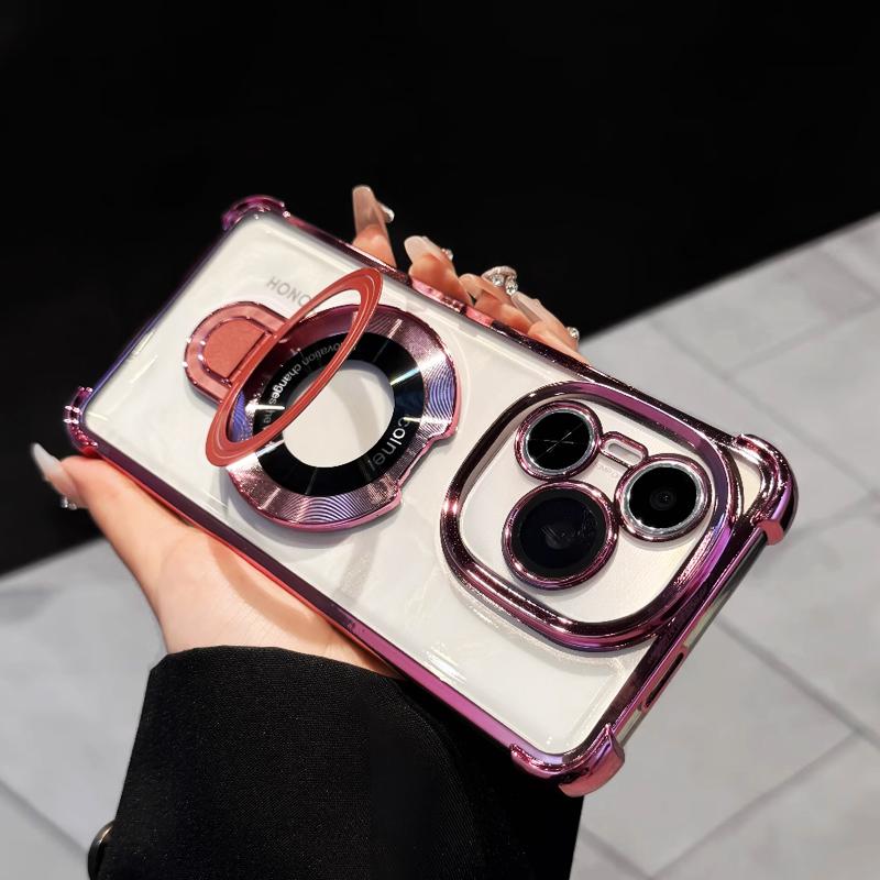 New Plating Magnetic Magsafe Bracket Shockproof Case For Motorola MOTO Edge 60 Edge 50 Edge50 Fusion Pro Neo Stand Holder Cover