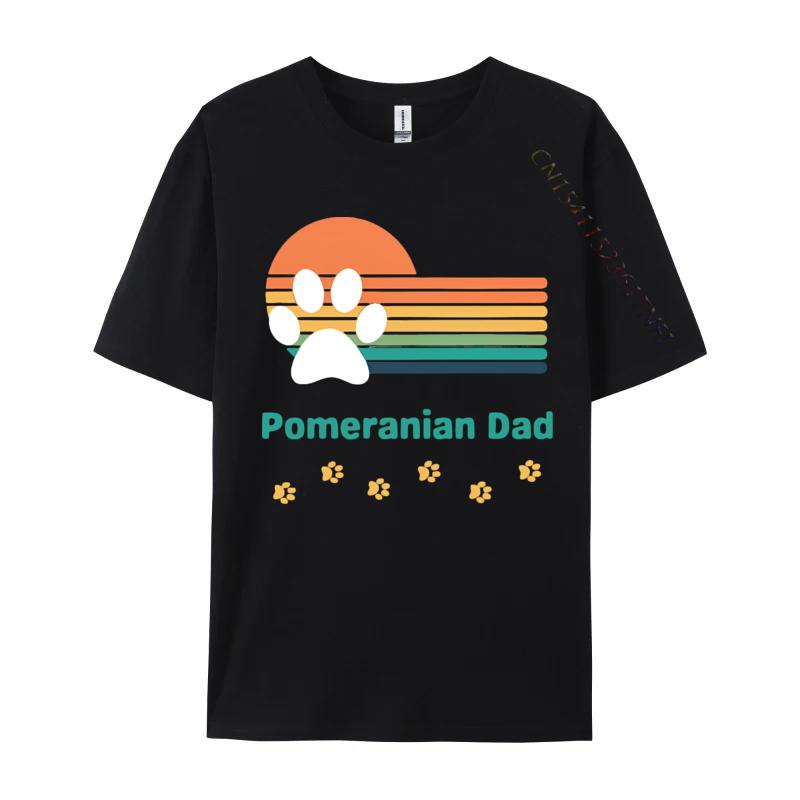 Pomeranian Dog Dad Vintage Retro Colorful Tshirt Men T Shirts Gifts Print Tshirts Casual Plus Size Tops Tee Graphic T Shirts