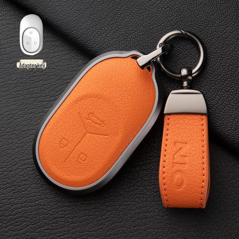 

Premium Genuine Leather Key Case with Metal Buckle for Nio ET5, ES6, ET7, ES8, EC6, ES7, EC7 1