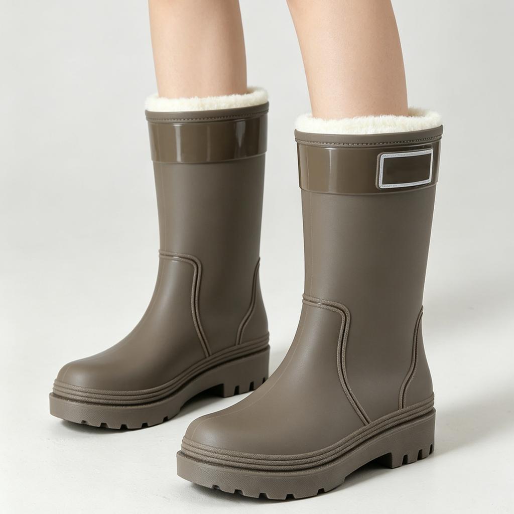 Mid-Calf Rain Boots with and Non- for