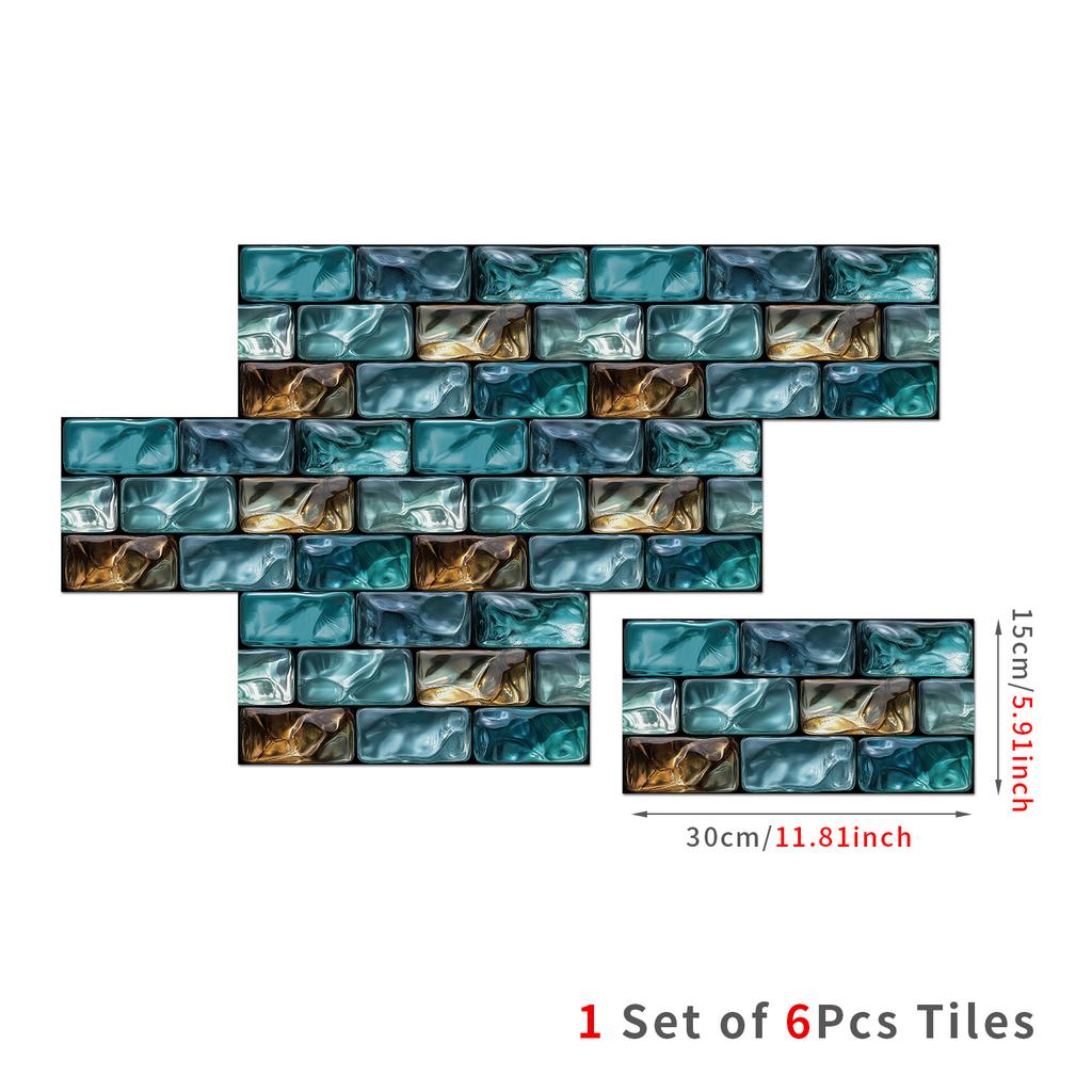 Retro American Crystal Self-Adhesive Wallpaper, Bedroom Self-Dipping Pvc Kitchen Waterproof Wall Sticker Tile Sticker