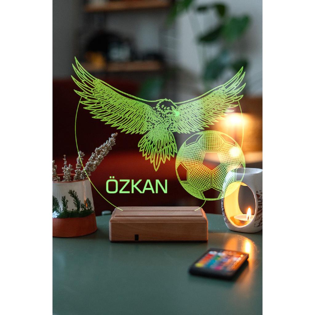 Personalized Black Eagle 3d 16 Colors Led Night Light