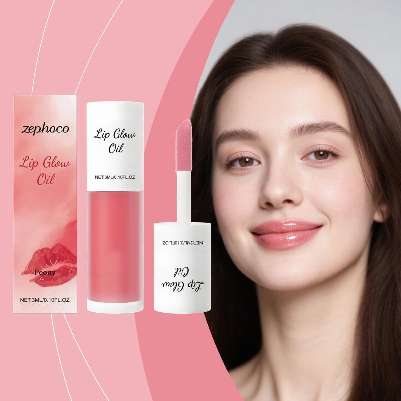 Peony Lip Gloss Oil, Hydrating & Nourishing for Daily Lip Care, Delicate Moisture Keeps Lips Soft Lightweight Non-Sticky