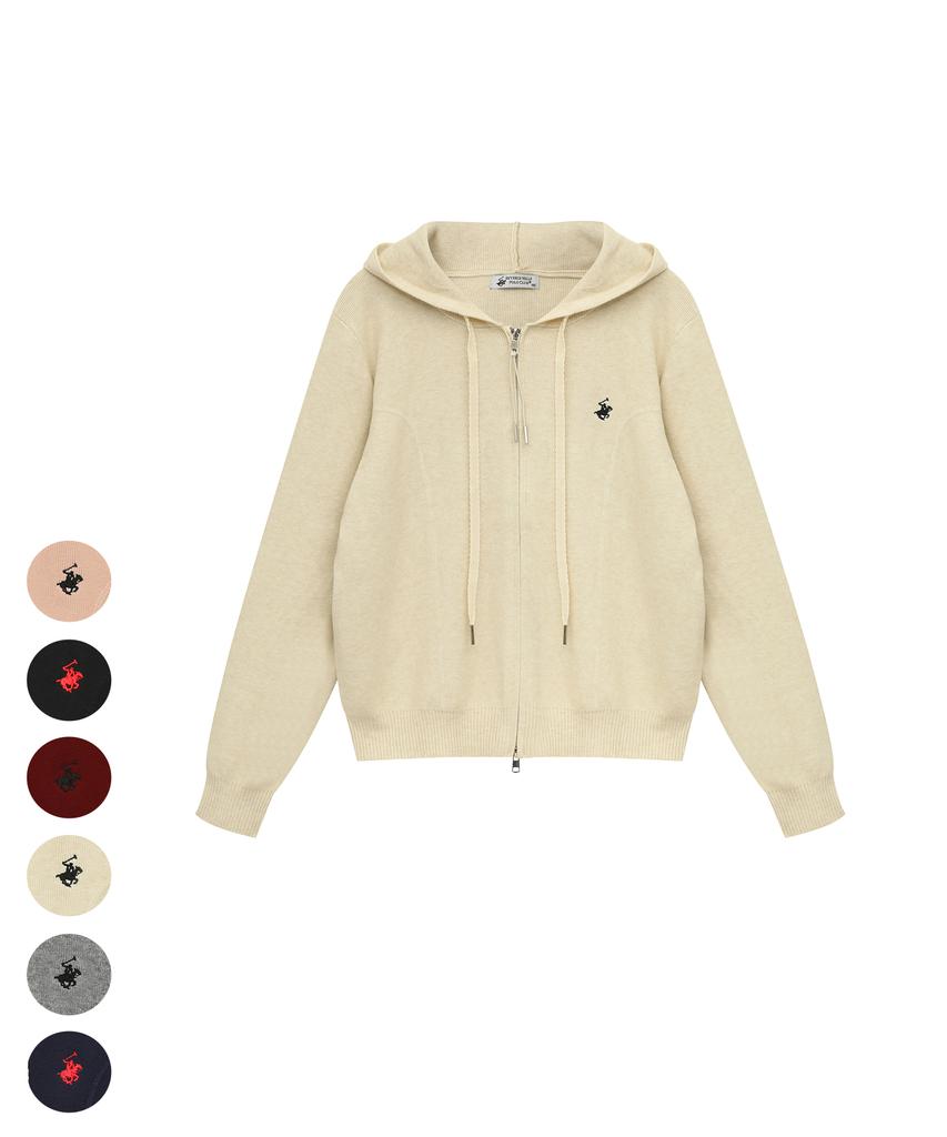 Bhpoloclub Women'S Two-Way String Knit Zip-Up Hoodie 6 Colors Tk027
