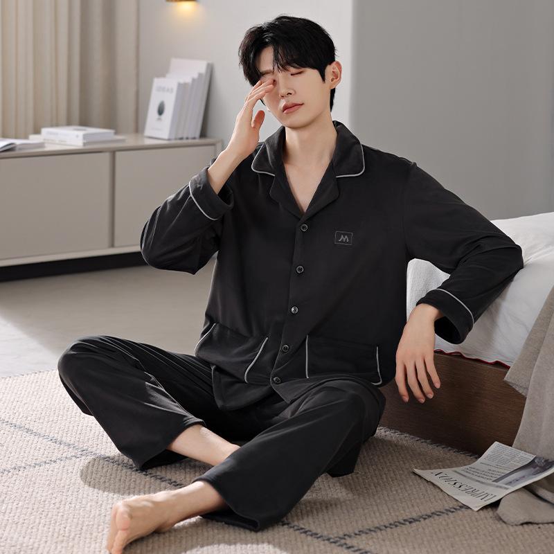 Pajamas Men'S Autumn And Winter Thickened Fleece Coral Fleece Men Can Wear Island Fleece Loungewear In Winter