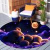 1Pc Bear Circular Print Rug - Home Decoration Carpet For Living Room Bedroom Flooring Computer Chair Area Rug