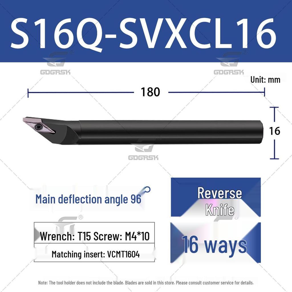 CNC Lathe Tool Holder S16Q-SVXCR11, 96° Inner Hole Boring SVXCL16