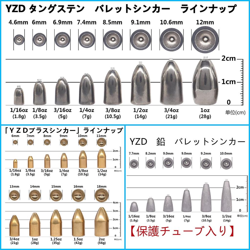 YZD Tungsten Downshot Sinker TG 14g Round 1/2oz [5 Pieces]