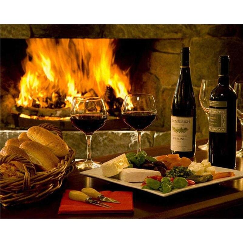 

Алмазная картина Фрукты Полный круглый комплект 5D Diy Алмазная вышивка Мозаика Красное вино Украшения Главная Full Round 40x50CM