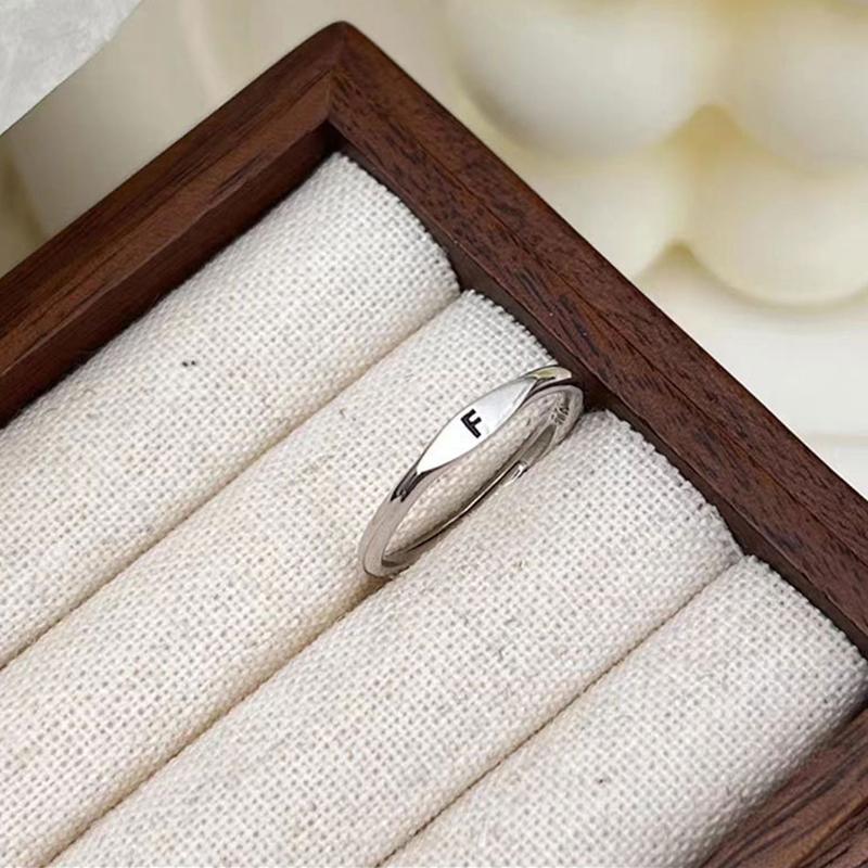 Silberner Koreanischer 26 Buchstaben A-Z Offener Ring Herren und Damen Ring Partnergeschenk Schmuck