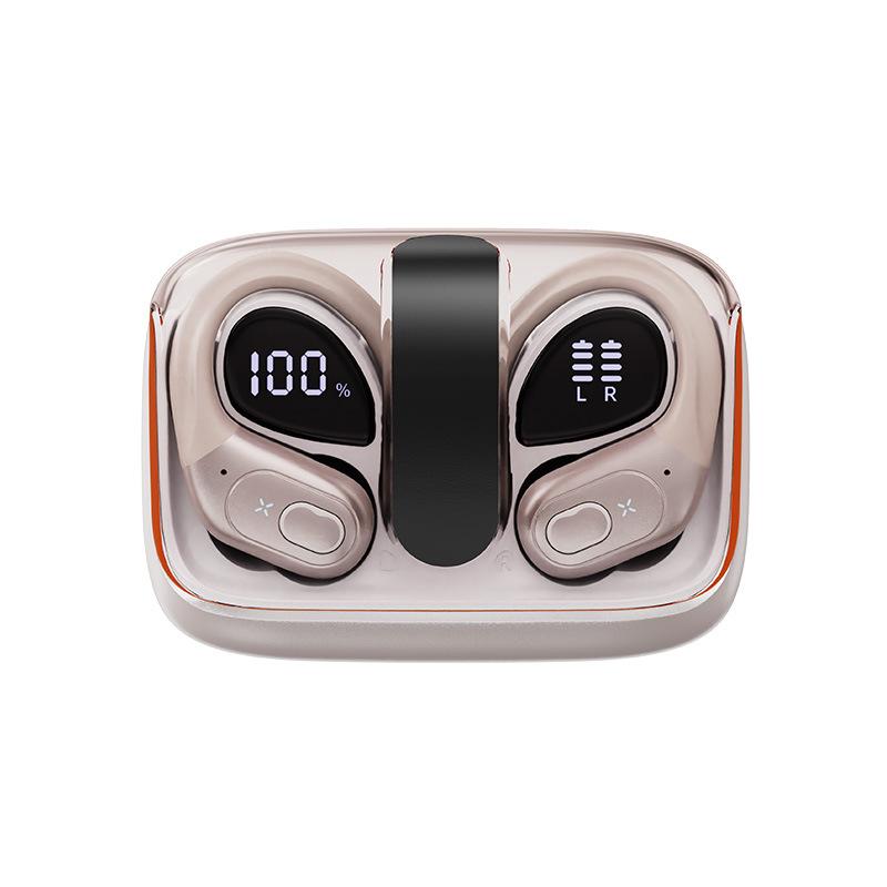 

New waterproof digital display noise reduction bluetooth. Hanging ear bluetooth headset super long battery life sports wireless headset BX-HD65-JL рожевий колір золота