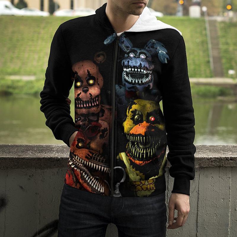 Five Nights At Freddy's Rusty Bonnie Zip Hoodie - Officially Licensed Cosplay Hooded Jacket