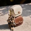 Mrs. Qiao Bag 2025 New Crossbody Bag Women's Bag Spring and Autumn High-end Feel Single Shoulder Small Bag Ladies Genuine Leather Small Round Bag