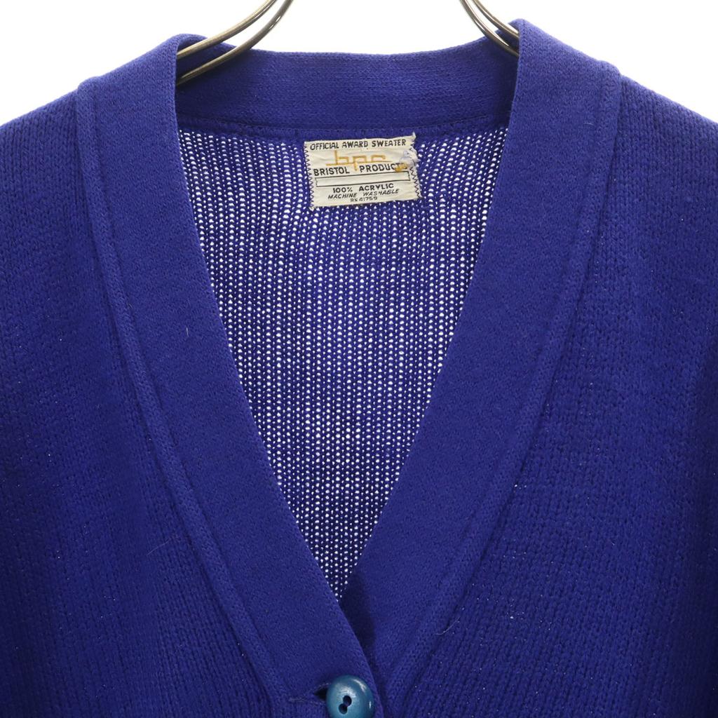 Bpc BRISTOL PRODUCT COMPANY 70-tals vintage Långärmad V-ringad stickad kofta Dam Begagnad