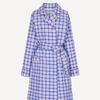 Sunday Lounge Women S Blue Water Check Robe Swjjagn0029