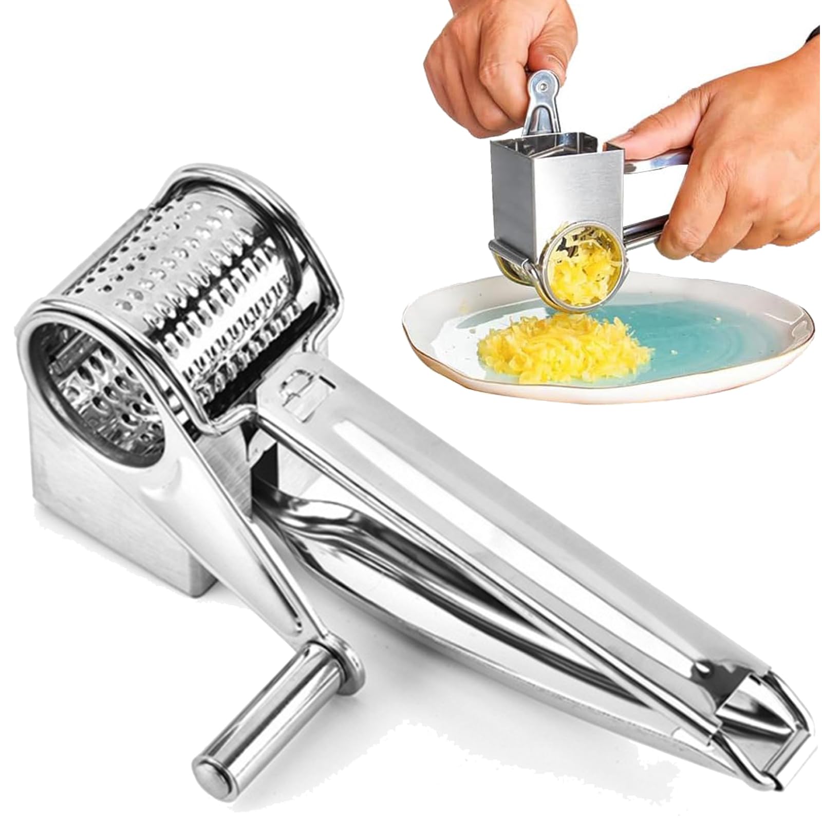 

WISHOW Терка для сыра Роторная терка для сыра Нержавеющая сталь Серебристый