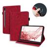 For Samsung Galaxy Tab S10 Ultra/S9 Ultra/S8 Ultra Tablet Case Card Slots Leather Cover Flower Pattern