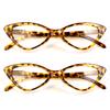 2pcs Fashion Cat Eyes Reading Glasses Ultralight Small Frame Clear Lens Presbyopic Eyeglasses For Women Men With +1.0 to +3.0