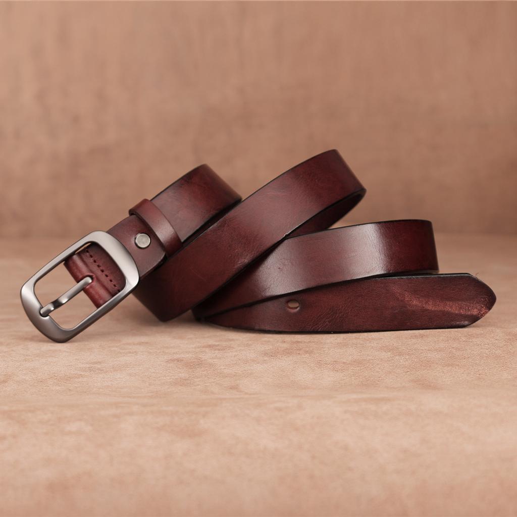 First Layer Cowhide Belt, Genuine Leather, Retro Versatile Tree Paste Leather Pin Buckle, Retro Belt, Young And Middle-Aged Belt Men