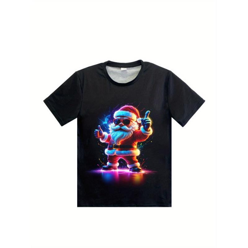Women's Christmas Santa Claus Graphic Casual Round Neck Short SleeveT-Shirt