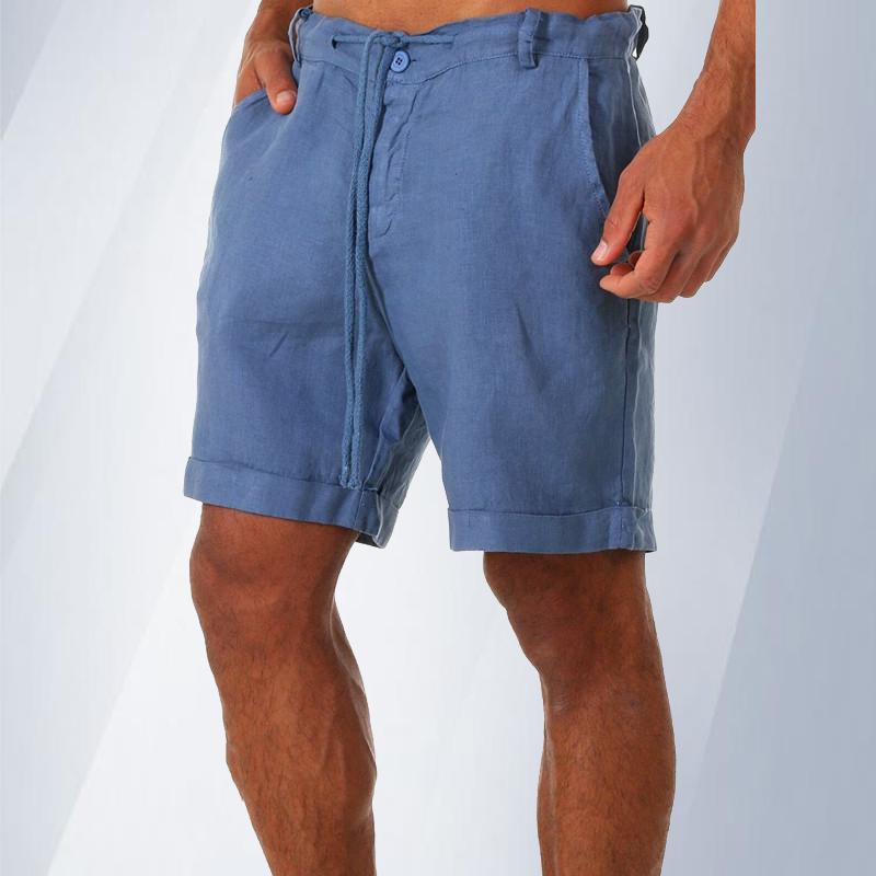 Summer Men's Cotton Linen Shorts Men Cotton Beach Short  Wild Leisure Loose Solid Cargo Shorts for Men Sweatshorts