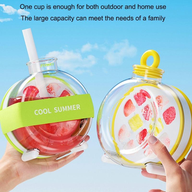 Efficient Portable Ice Cubes Molds Bottle With Built In Molds And Carry Strap Sports Water Bottle with Built in Ice Tray