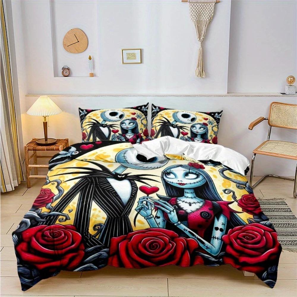 The NightmareBefore Christmas Duvet Cover Bedroom Decoration Children Gift adult Single Double bed Large SizeZip Duvet Cover
