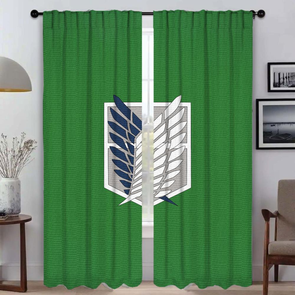 Rollos Angriff auf Titan Vorhänge für Wohnzimmer Vorhang Halloween Dekoration Trennwand Jalousien Heiminnenraum Vorhänge 2 Stück