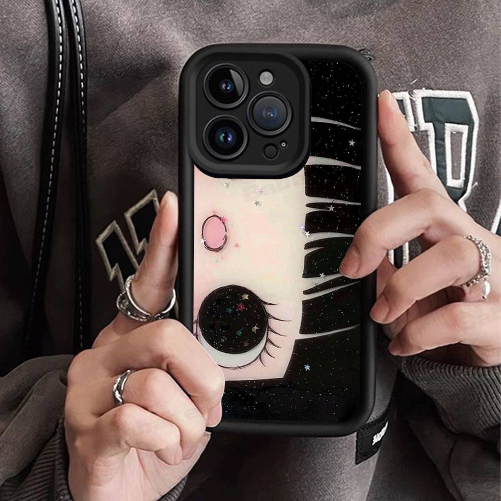 BIG EYES COMIC GIRL Phone Case For IPhone 17 16 15 14 13 12 11 Air Plus Pro Max Soft Back Cover