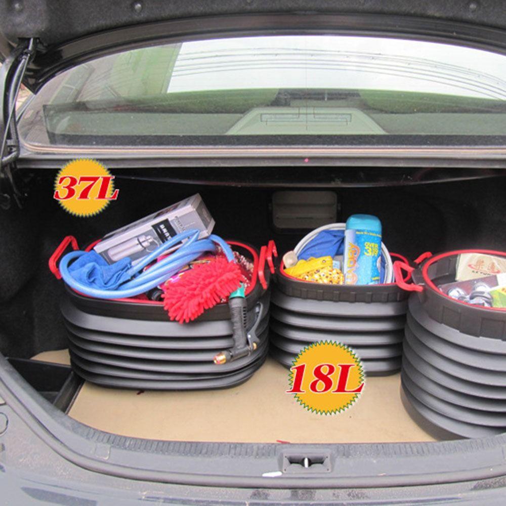 Collapsible Car Shrinkable Storage Bucket with Cover Outdoor Fishing Bucket Outdoors