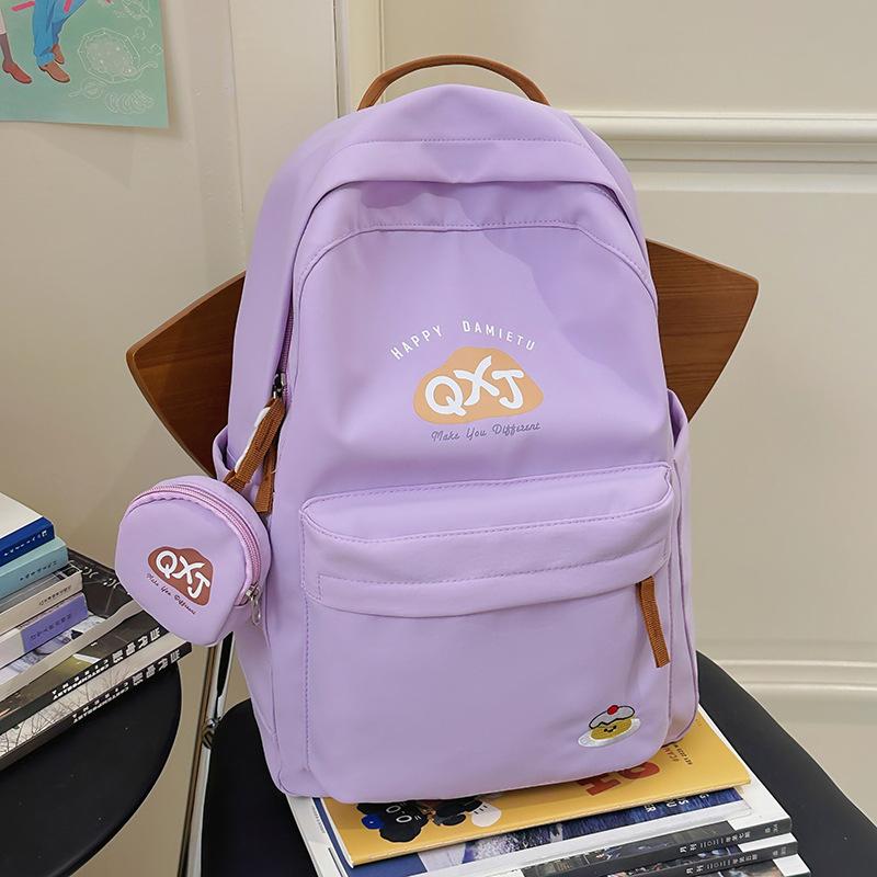 Schoolbag Women's Campus Backpack New Student Simple Junior High School Lightweight Backpack Large Capacity Student Schoolbag