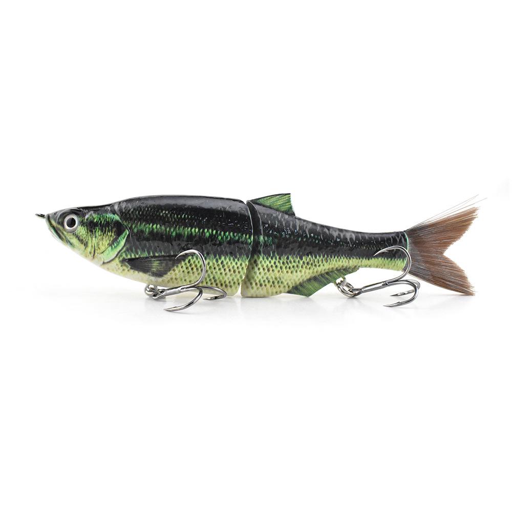 Realistic 3D Multi-Jointed Soft Plastic Brown Fish Scale Lure with Silk Tail for Sea Fishing