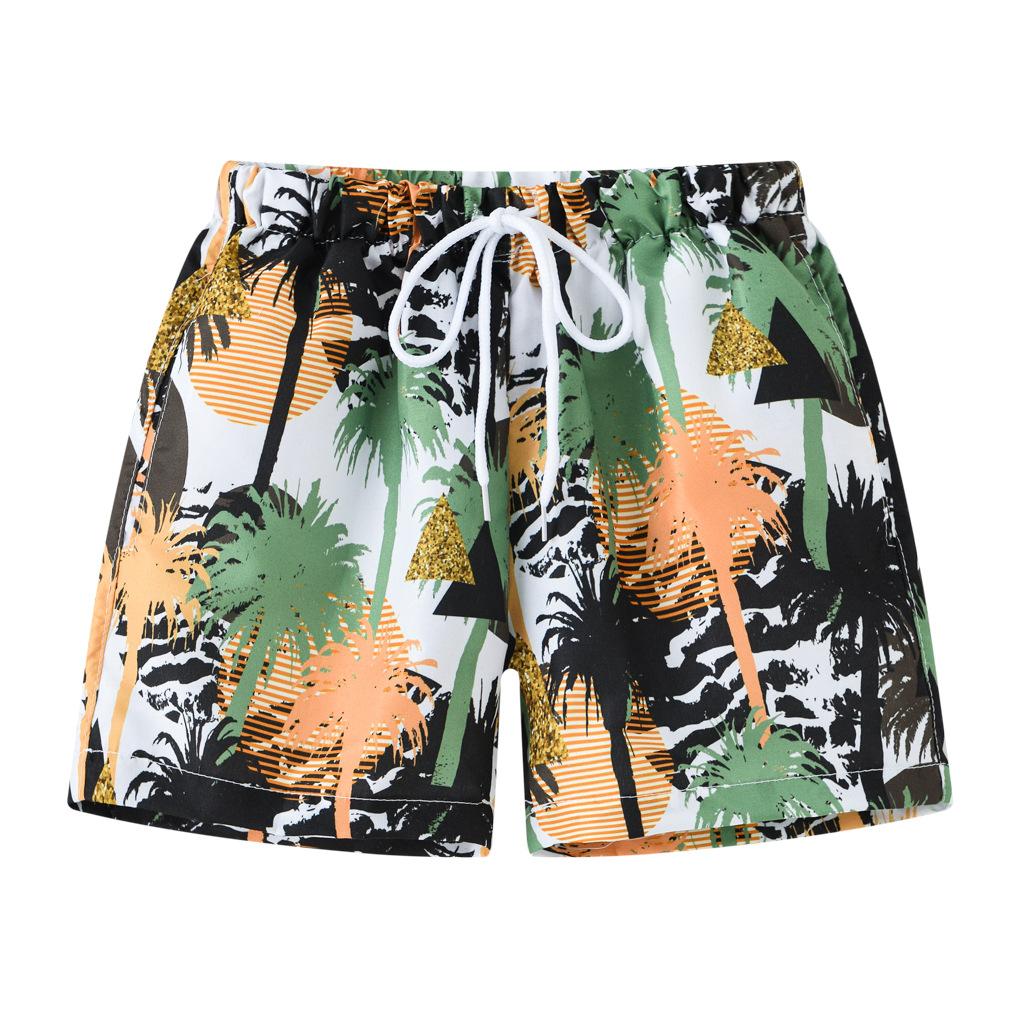 Boy's Spring and Summer Casual Shorts Fashion Print Beach Shorts