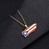 Stainless Steel Puerto Rican Heart Pendant Necklace for Men and Women