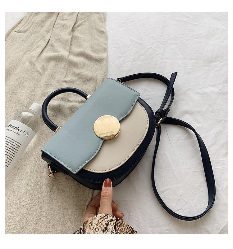 Контрастные цветные кожаные сумки через плечо для женщин 2020 дорожная сумка модная — фото 3