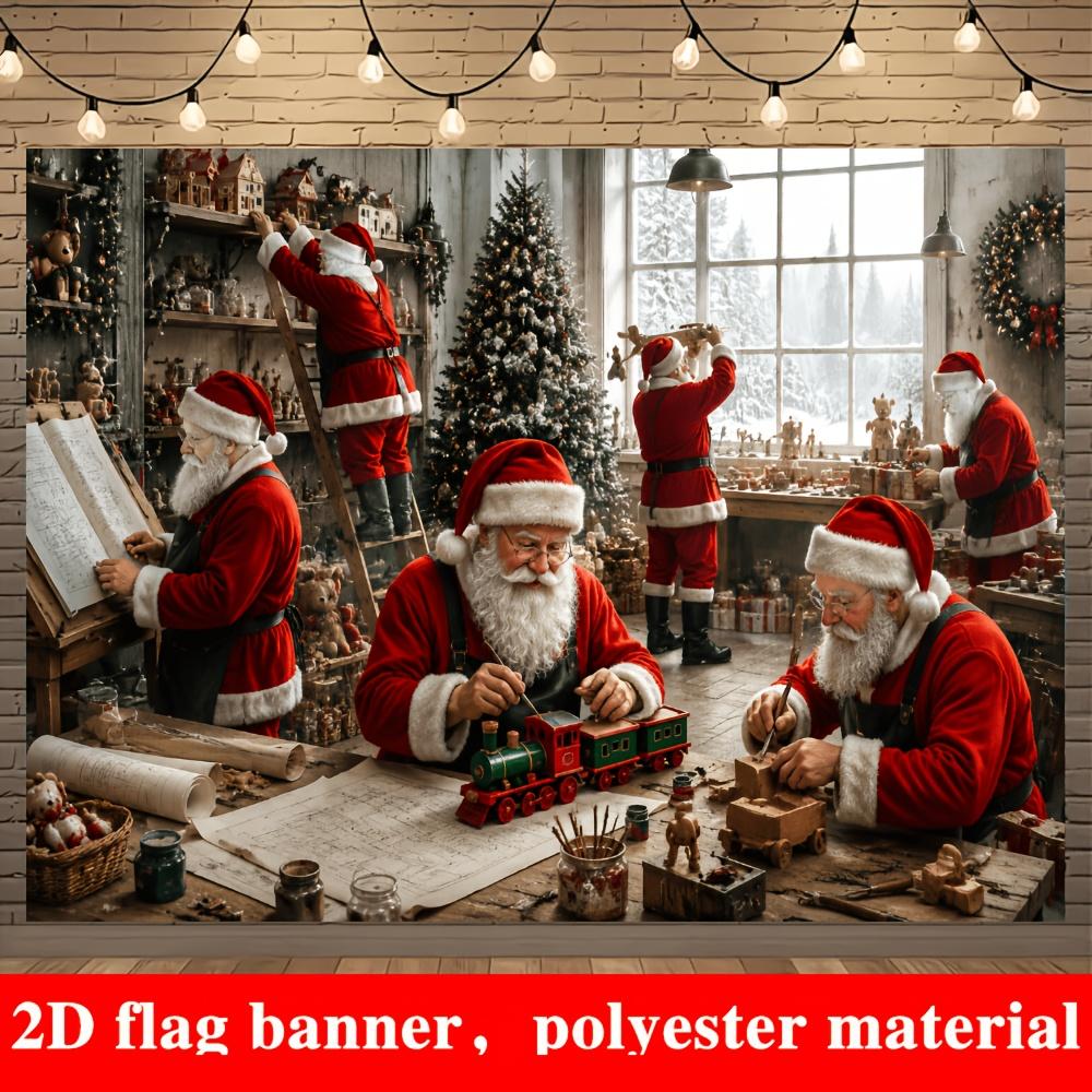 1Pcs Christmas Scene Depicting Decoration Background Winter Backdrop Decorations For Photo Studio Photo Booth Christams Party