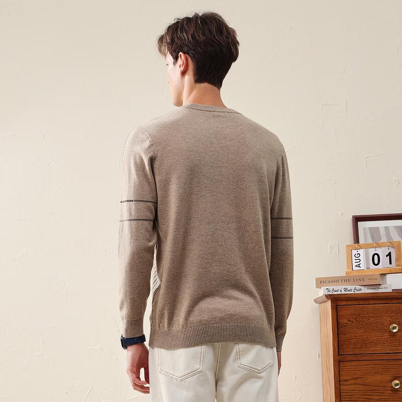 Komon Boca Herren Streifenpullover mit Rundhalsausschnitt aus Wolle