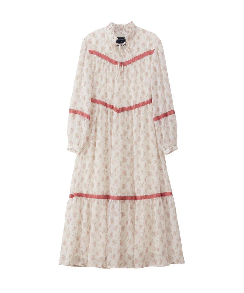 Salon De Yon Chiffon Lace Long Dress_ Ivory