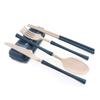 7pcs Detachable Portable Plastic Flatware Set, Reusable Cutlery Set Chopsticks Fork Spoon and Brush Set